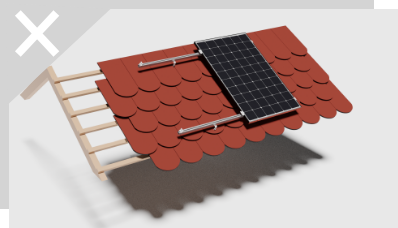 Roof with standard solar panels